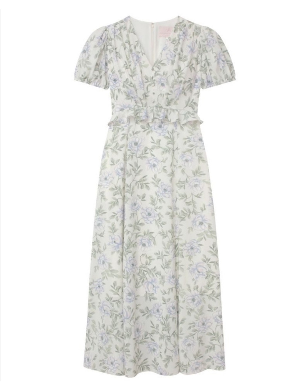 Gal Meets Glam Cassidy Floral V-Neck Maxi Dress Cream Lavender Womens 8